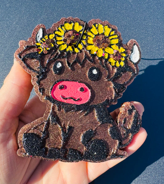 Sunflower highland cow(Night Ice)