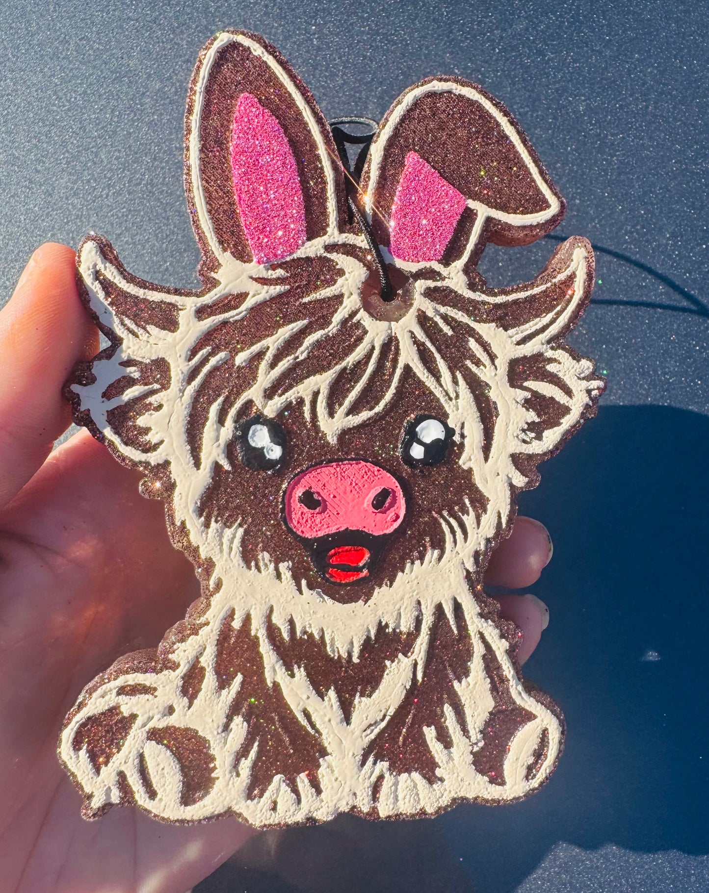 Bunny Highland Cow(Leather & Twine)