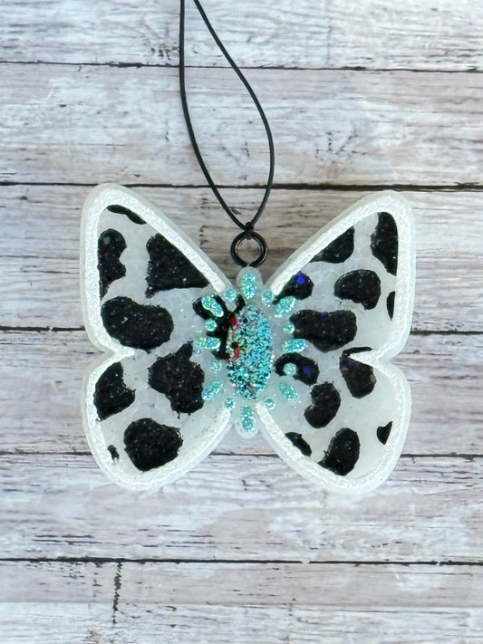 Cowprint butterfly(Leather & Twine)