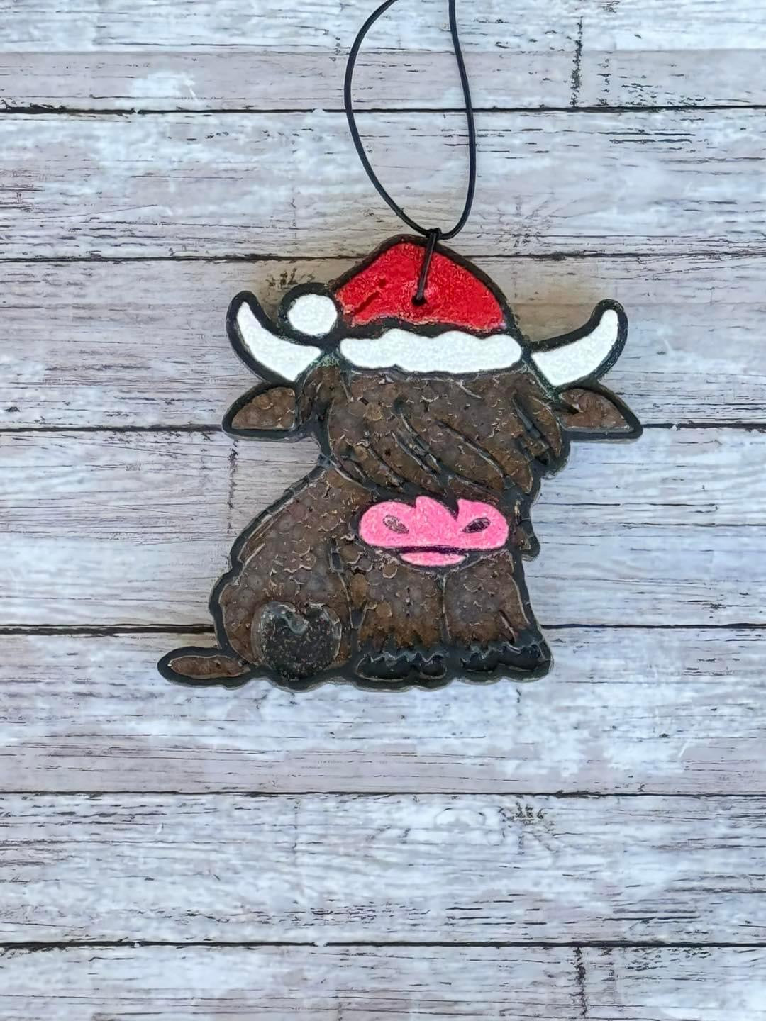 Christmas highland cow