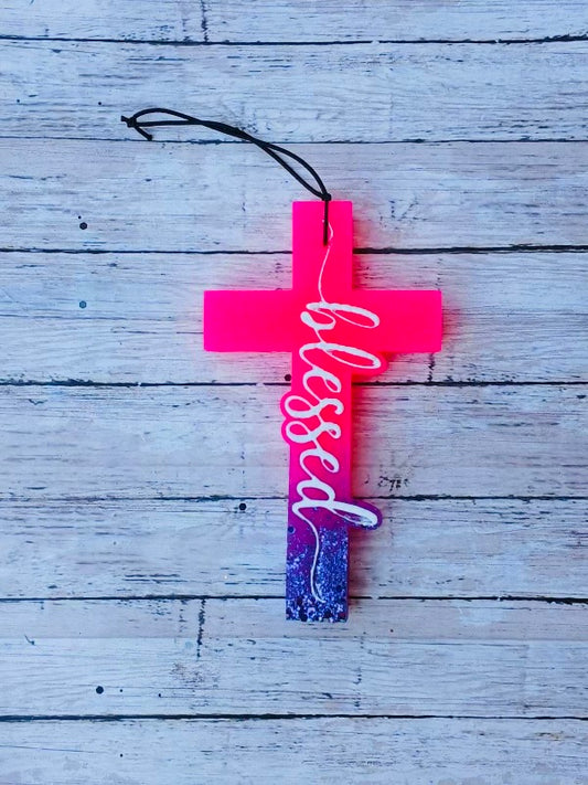 Pink/Purple Blessed cross