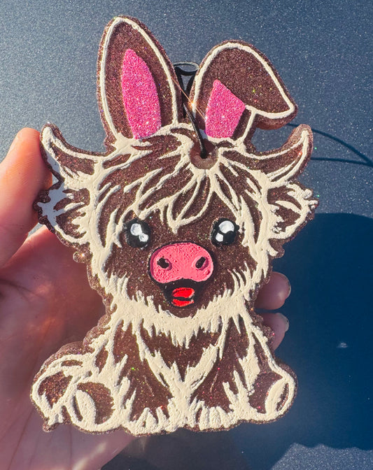 Bunny Highland Cow(Leather & Twine)