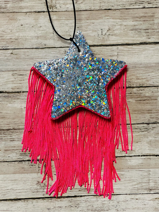 Star w/ neon pink fringe